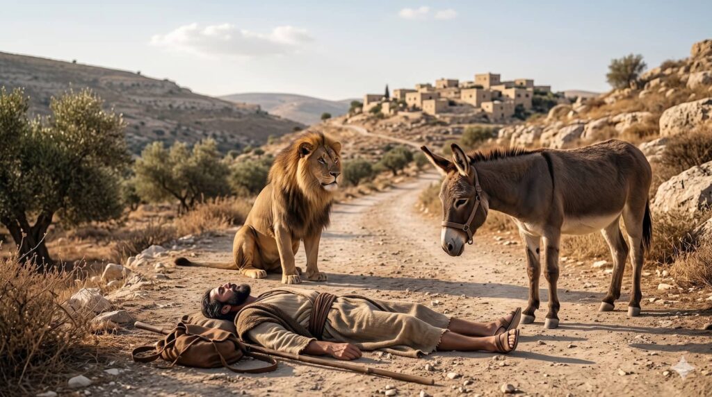 1 rois 13 homme de Dieu ane lion bible
